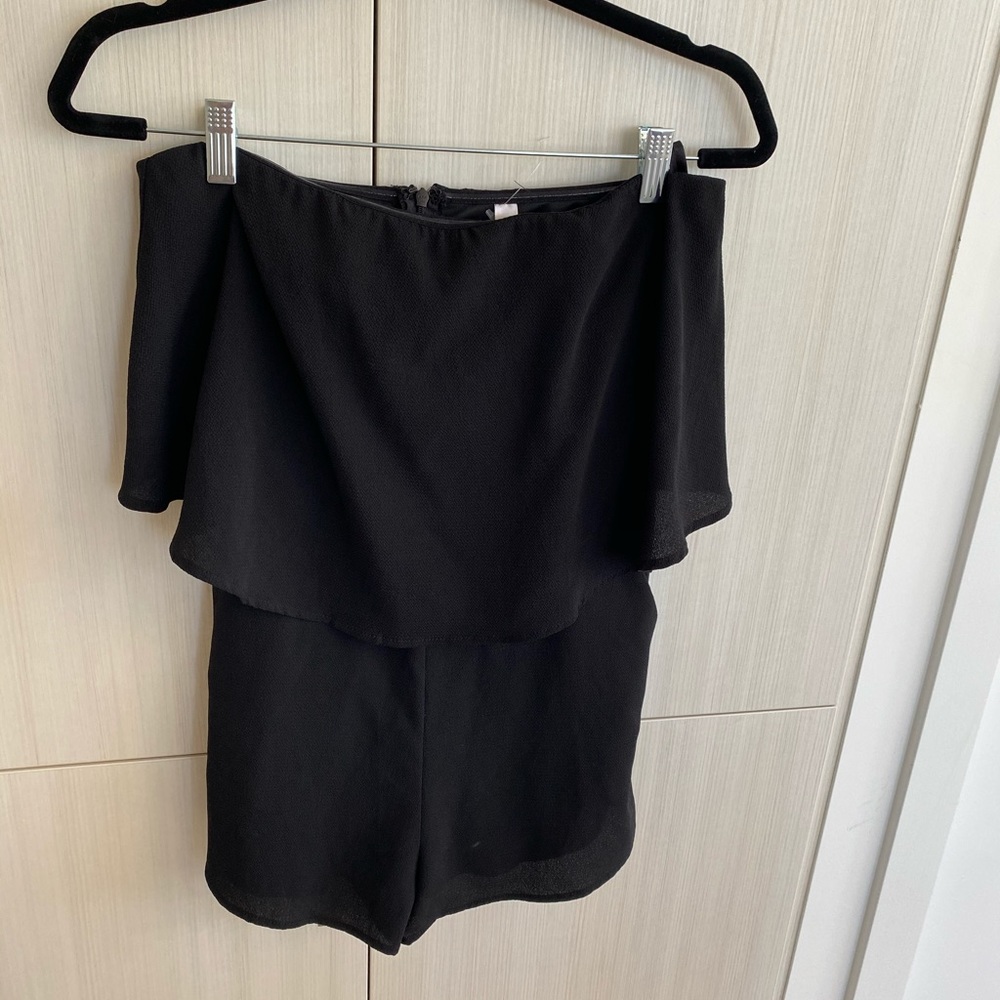 Black Strapless Romper